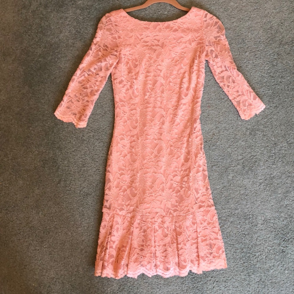 Calvin Klein pink lace dress size 2P